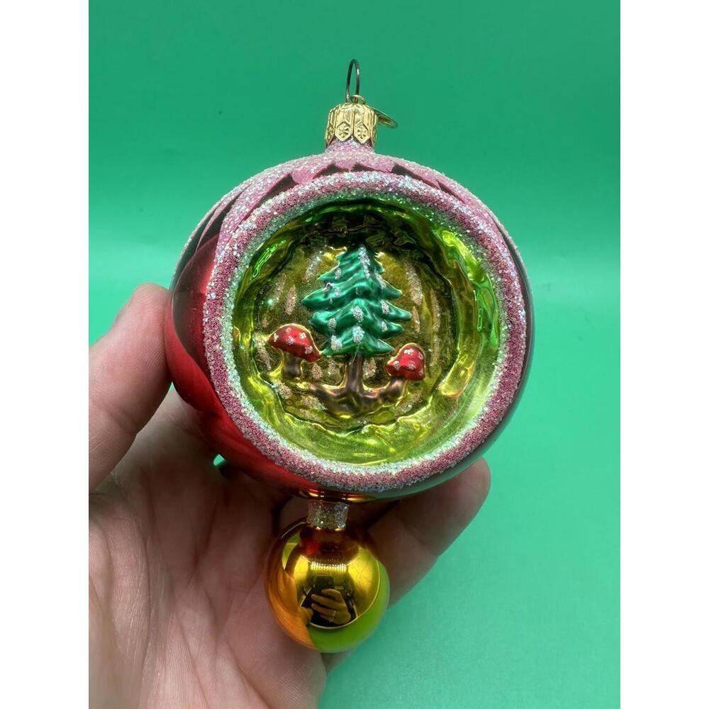 Rare Christopher Radko Tri Indent ROYAL Forest Reflection Christmas Ornament